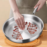 304 Stainless Steel Frying Pan Non-Stick Pan Fried Steak Pot Uncoated Kitchen Cookware For Gas Stove and Induction Cooker
