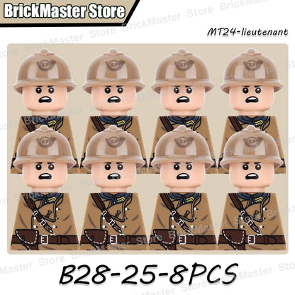 WW2 French Soldier Figure Building Blocks Military War Weapon Medical Officer Army Infantry Warrior Cavalry Gun Bricks Toy Gifts