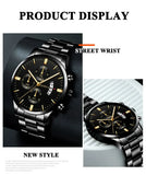 Fashion Men Stainless Steel Watch Luxury Calendar Quartz Wristwatch Men's Business Watches for Men Clock Montre Homme