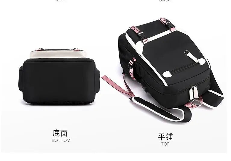 Mochila femenina Disney Stitch con carga USB, mochila escolar para adolescentes, niñas y niños, mochila para portátil, mochilas de viaje para mujeres
