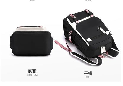 Mochila femenina Disney Stitch con carga USB, mochila escolar para adolescentes, niñas y niños, mochila para portátil, mochilas de viaje para mujeres