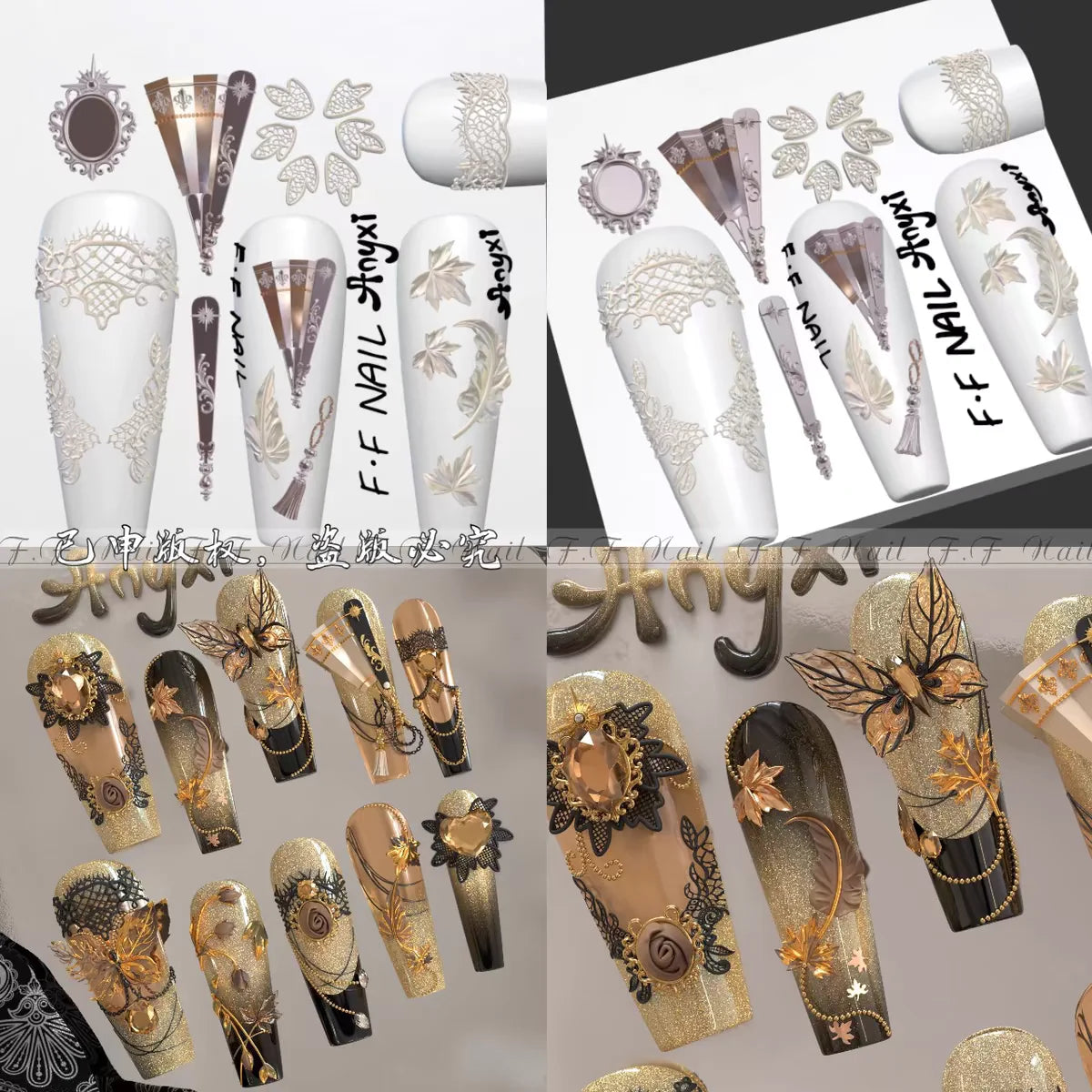 1pc  Snake Flamingo Jellyfish Dragon Dtream 3D Acrylic Mold  Nail Art DIY  Silicone  Nail Art Templates Nails Mold