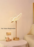 Butterfly Led Table Lamp Retro Gold Acrylic Desk Lamps Hotel Villa Art For Living Room Bedside Desktop Decor Led Night Lights