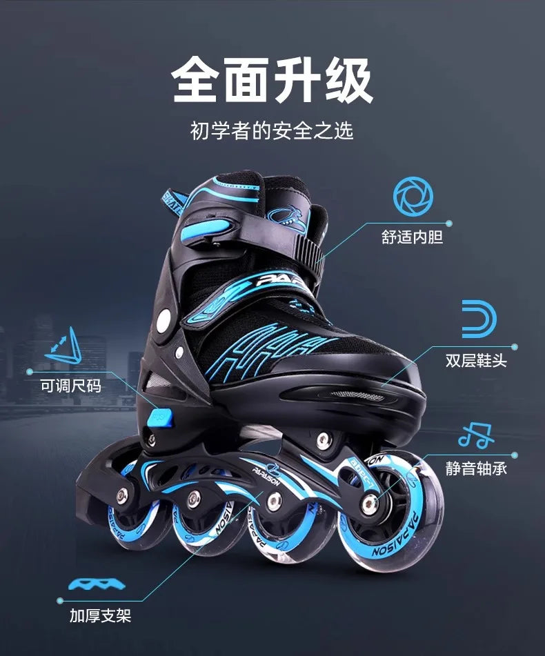 Adjustable Inline Roller Skate Shoes Professional Flashing Sliding Sneaker Outdoor Racing Speed Skating 4 Wheels Shoes Gifts