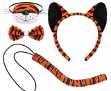 Animal Cat Tiger Cosplay Costume for Boys Girls Headband Clothes Shoes Tail Tutu Skirt Gloves Set for Kids School Performance