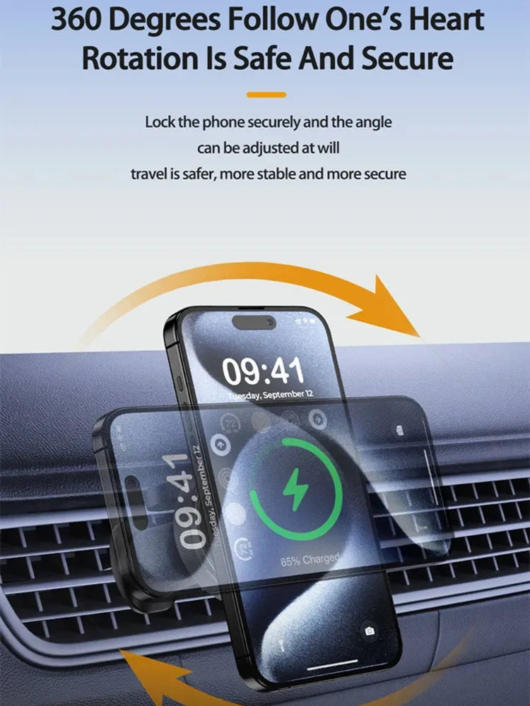 Novo carregador magnético sem fio para carro 2 em 1, para apple watch iwatch 8 7 6 iphone 15 14 13 12 pro max, suporte de carregamento rápido para carro