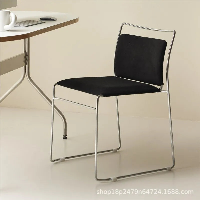 Realife Middle Ancient Style Dining Chair Nordic Design Home Study Chair Coffee Shop Soft Bag Backrest Chair Metal Frame 2025