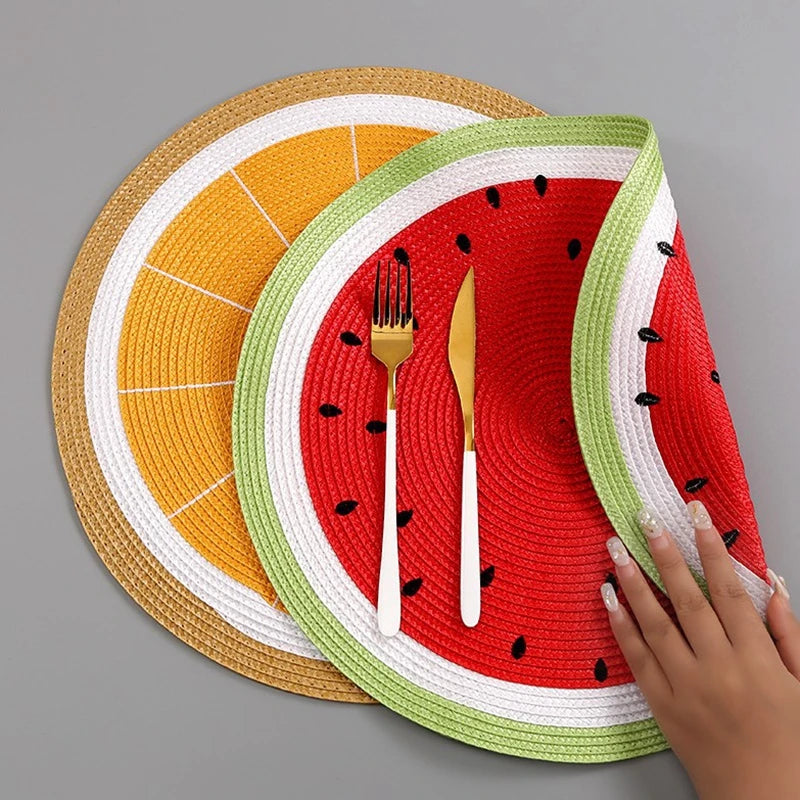 Round Placemats Set  Braided Circle Place Mat Washable Table Mats for Kitchen Dining Table Mixed Color Non-Slip Place mats