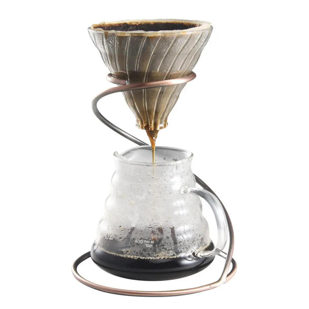 S-Shaped Coffee Dripper Stand Brass Hand Drip Filter Cup Holder Iron Coffee Filter Rack Support