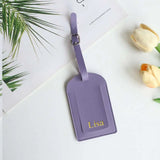 Customized Letters Smooth PU Leather Classic Ultra-Thin Travel Aviation Luggage Tag Signature Luggage Label