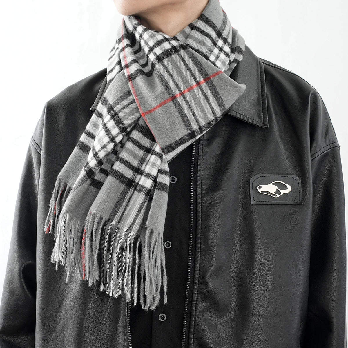Bufanda tipo chal para hombre con tacto de cachemira cálido a cuadros de Edimburgo, bufanda a cuadros escoceses de estilo preppy