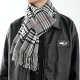 Bufanda tipo chal para hombre con tacto de cachemira cálido a cuadros de Edimburgo, bufanda a cuadros escoceses de estilo preppy