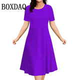 Summer Women's Polka Dot Printed Dresses Casual Fashion Plus Size Short Sleeve Dress Loose Big Sizes Women Party Mini Dress 2025