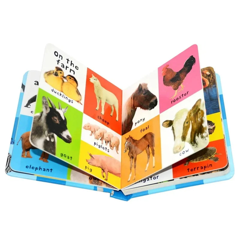 Montessori First 100 English Words Learning Cardboard Book Animals Colors Numbers Language Physical Picture Teaching Aids