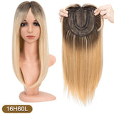 Benehair 14'' 18'' Hair Toppers with Bangs for Women Synthetic 6x6 Top Hairpieces Wigs Long Straight Clip in Hair Extension