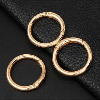 5pcs Metal O Ring Keyring Spring Buckles DIY Jewelry Openable Round Carabiner Keychain Clasp Bag Clips Snap Hook