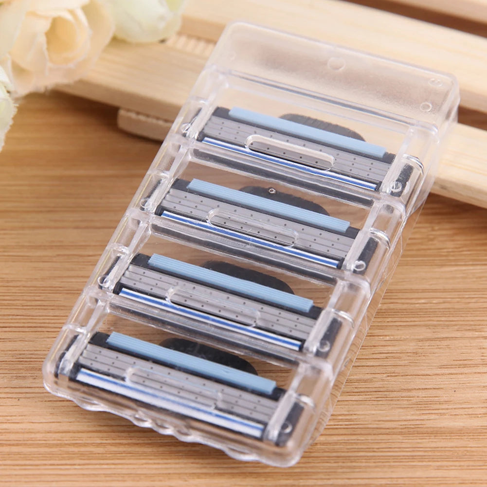 Repuesto de afeitadora de 3 capas, cuchilla de acero inoxidable, cabezal de corte afilado, cuchillas de repuesto, cuchillas de afeitar manuales resistentes al desgaste para hombres
