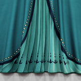 Frozen Green Anna Princess Girls Cosplay Costume Full Long Sleeve Dress With Cloak Carnival Party Kids Clothes Birthday Dress