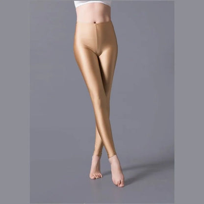Leggings ajustados de alta elasticidad, pantalones pitillo ajustados de talla grande, pantalones brillantes, pantalones de yoga para mujer, leggings ajustados sexis y agradables para la piel. 
