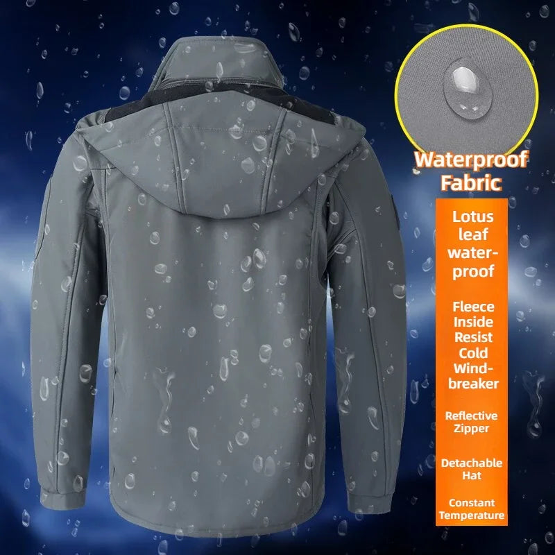 Chaqueta gruesa y cálida para hombre, abrigos de otoño e invierno, chaquetas para exteriores, esquí, escalada, cortavientos, chaqueta acolchada impermeable para hombre