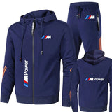 BMW Tracksuit Men's Clothing BMW Print Sweat Suit Casual Harajuku Hooded Sweatshirt+Pants 2 Piece Set Sportswear Sets Men