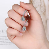 Aros de moissanita de 2 quilates para mujer, delicados aros colgantes de plata de ley 925 con diamantes creados en laboratorio, joyería fina