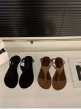 Summer Clip Toe Women Gladiator Sandals Casual Beach Vacation Shoes Ladies Elegant Dress Flats Sandalias