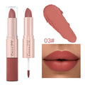 Delineador de labios doble, pigmento mate, base antiadherente, color piel, 24 horas de duración, maquillaje resistente al agua, cosméticos de belleza, 2 en 1 