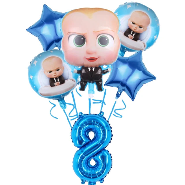 Decoração de festa de aniversário do tema dos desenhos animados, Talheres descartáveis, Balão para meninos e meninas, Baby Shower, Presente para crianças