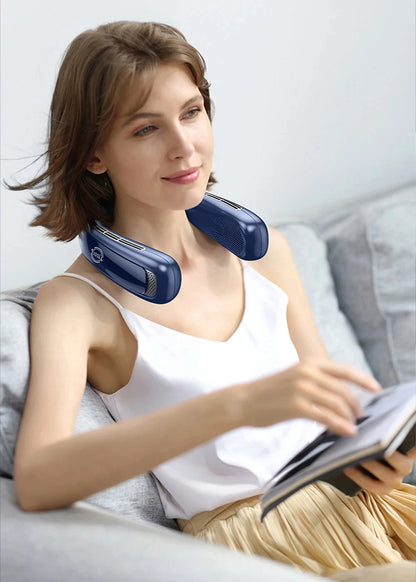 15000mah Portable Neck Fan Smart Digital Display USB Rechargeable Outdoors Bladeless Silent Cooling Neck Fan