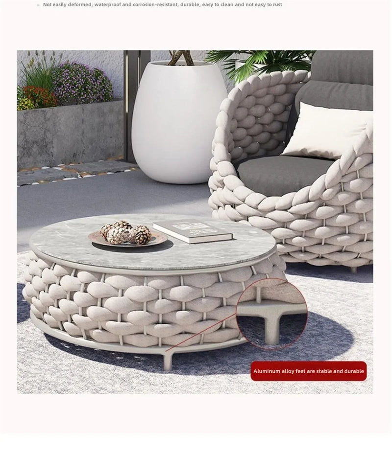 Outdoor Seat Outdoor Rattan Sofa Courtyard Combination Double Chair Leisure Terrace Villa Living Room Balcony Furniture Home