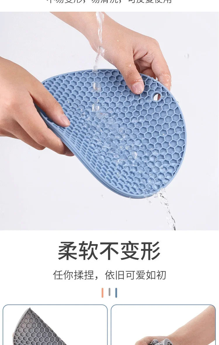 xgnvpy Silicone Mat Coaster Food Grade Non-slip Placemat Table Protection Kitchen Accessory Gadget Round Cup Mat