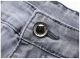 2024 Brand Thin or Thick Material Men's Elastic Cotton Jeans Fashion Gray Comfortable Denim Business Casual High Waist Pants
