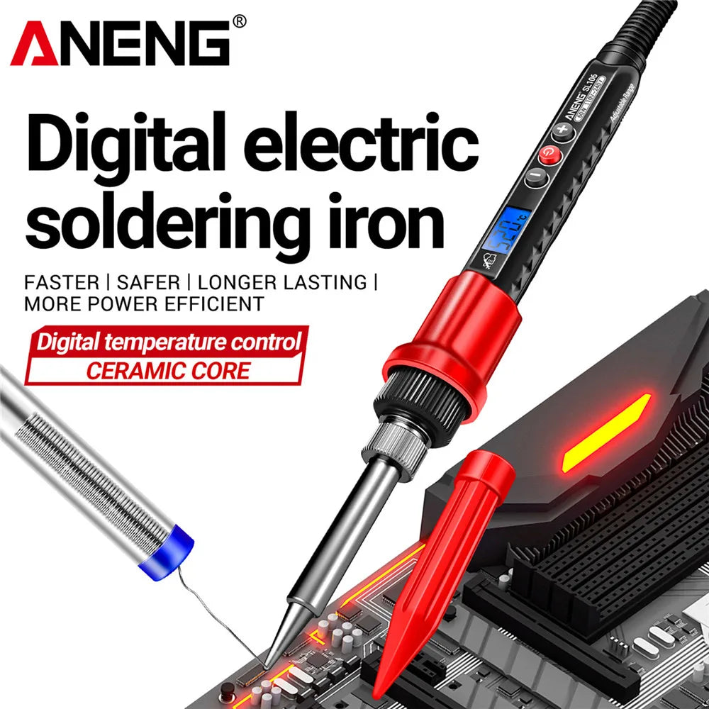 ANENG SL106 Electric Soldering Irons Adjustable Temperature Welding Solder Rework Station Heat Pencil Tip Repair Tools 110V/220V