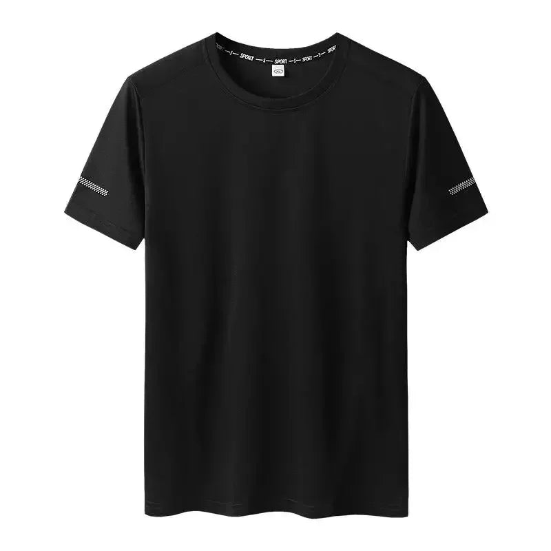 Camiseta para hombre, talla grande 5XL/6XL, secado rápido, cuello redondo, manga corta, talla grande, talla extragrande