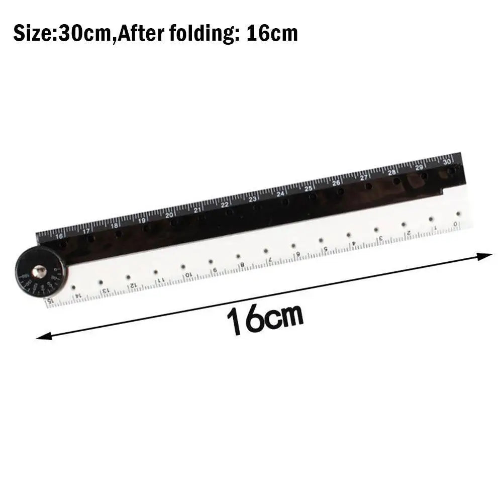 Folding Ruler Black And White Simple Graphic Primary Creative Birthday School Gift Stationery Drawing Student School Supply 1pcs