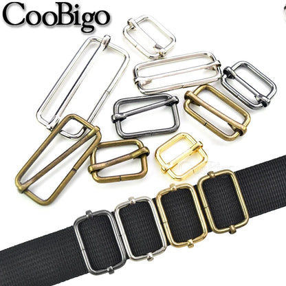 10pcs Metal Slides Tri-Glides Wire-Formed Roller Pin Buckles Slider Adjuster Bag Strap Accessories 15mm 20mm 25mm 32mm 38mm 50mm