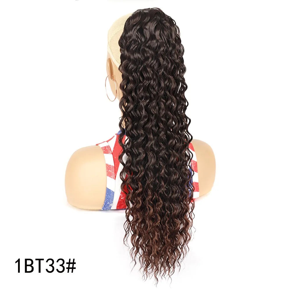 H&STAR 22 Polegadas Longo Sintético Kinky Curly Cordão Rabo de Cavalo Envoltório Rabo de Cavalo Clipe em Extensões de Cabelo para Mulheres
