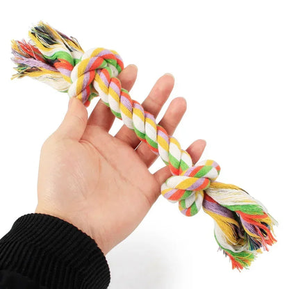 Brinquedo De Nó De Corda De Algodão Trançado Para Cães Mastigar Cachorro, Limpeza Dos Dentes, Osso, Produtos Pet, Durável, 24cm