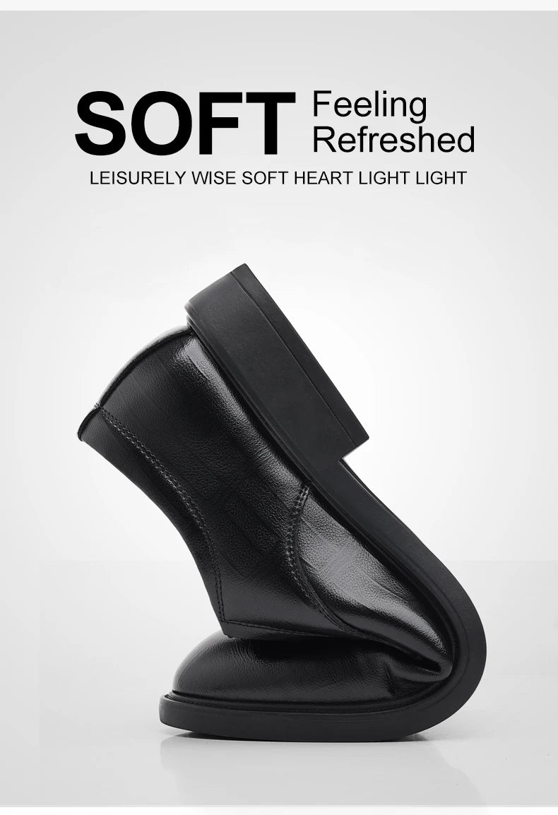 3/6/8 CM Elevator Shoes Men Dress Shoes Black Soft Leather Men Heightening Formal Shoes Casual Business Men Oxfords Suit Shoes