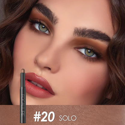FOCALLURE Lápiz de sombra de ojos perlado de 24 colores, resistente al agua, con brillo, pigmento brillante, delineador en barra, herramientas de maquillaje