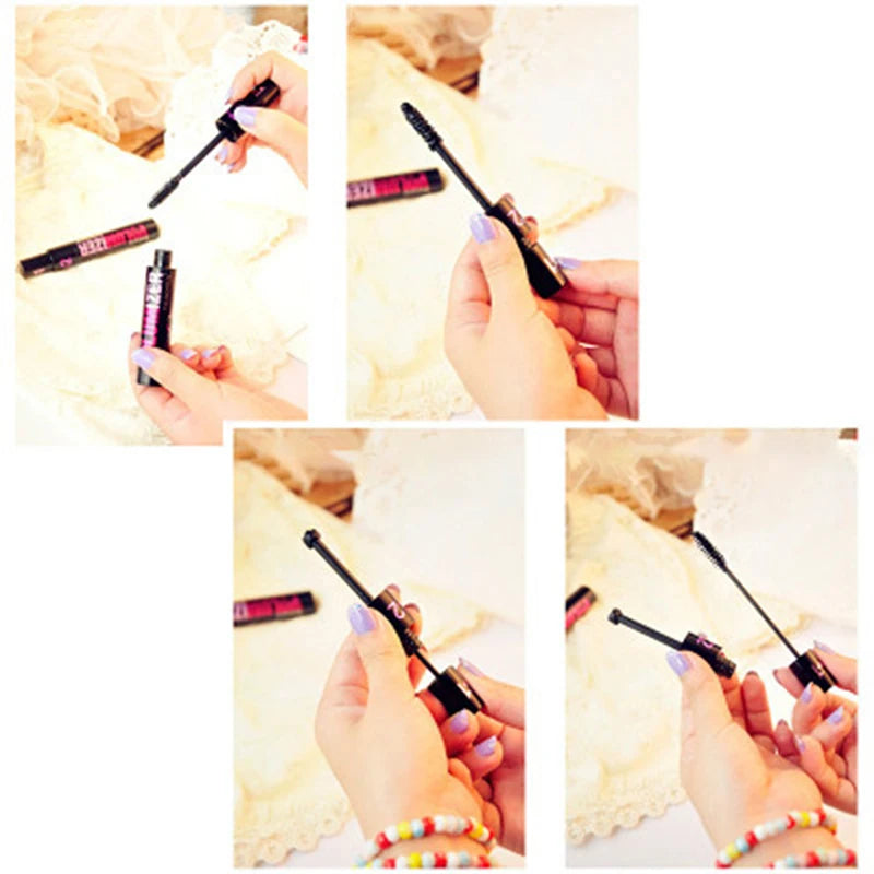 1PC 2in1 Black Double Purpose Mascara Waterproof Lengthen Lash Extension Sweatproof Curling Brushes Eye Fiber Mascara Eyelashes