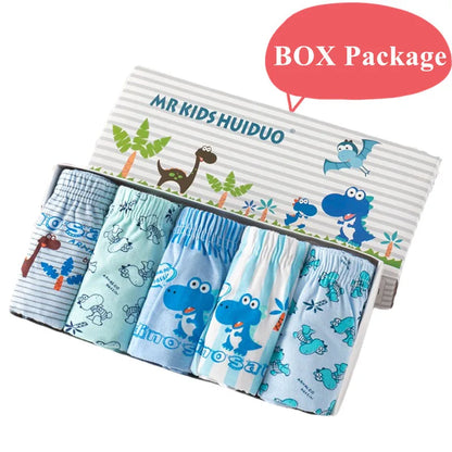 Exquisite Boxed 5-Piece Boys Underwear Soft Breathable Cotton Children Boys Briefs Spider-Man Cartoon Kids Triangle Knickers
