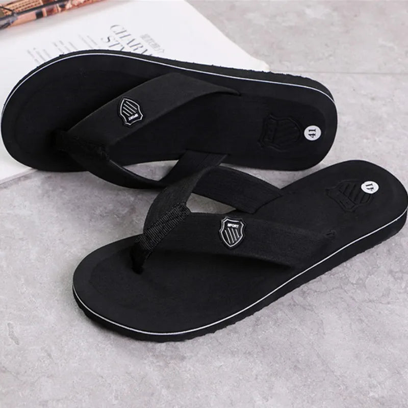 Men's Casual Flip Flops Fashion Beach Shoes Men Summer Non-Slip Flat Slides Men's Slippers Indoor House Shoes Man Male Slipper