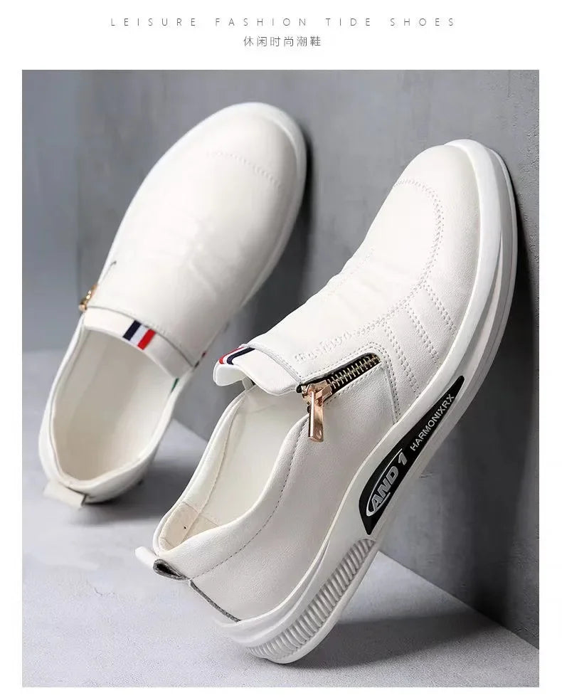 Casual Leather Shoes Men Loafers Trend Brand Business Shoes Autumn Slip on Flat Man Sneakes Comfortable Moccasins Zapatos Hombre