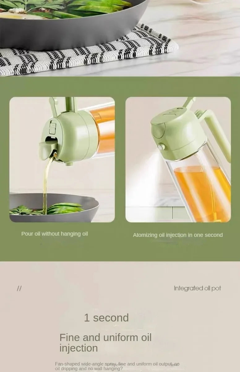 2 in1 Oil Spray Bottle Plastic Kitchen Barbecue Cooking Olive Oil Dispenser Oil Jar Baking Vinegar Soy Sauce Spray Container
