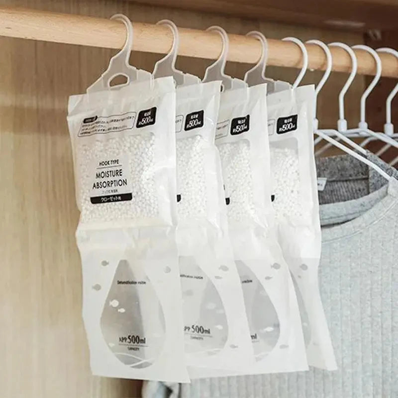 10 pçs absorvedor de umidade pendurado roupas de secagem desumidificador guarda-roupa saco seco dessecante saco de absorção de umidade
