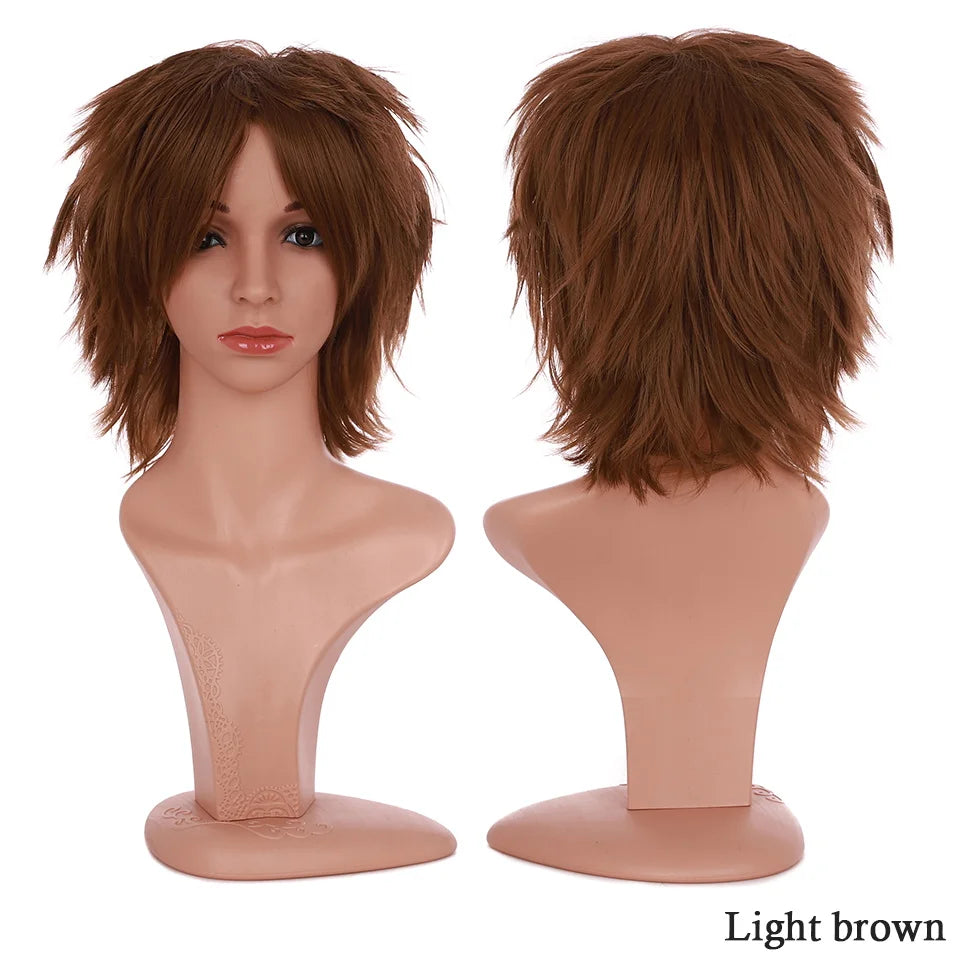 BENIHAIR Synthetic Wig Cosplay Wig White Red Green Blue Pink Yellow Hair Short Layered Wig Fake Hair Extension Men Women Party Wig
