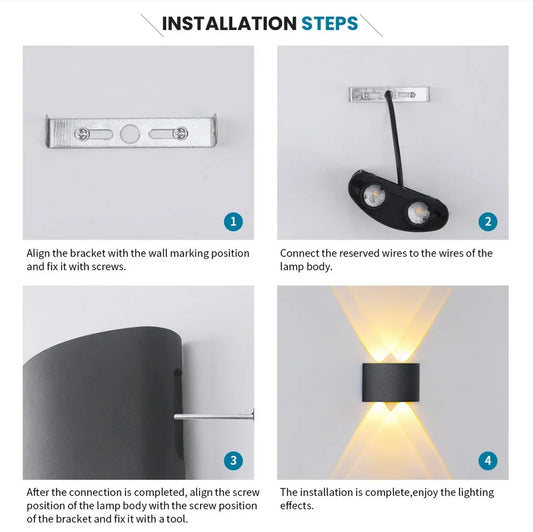LED Wall Lamp 2W 4W 6W 8W 10W AC 85-265V Waterproof IP66 High Brightness Indoor And Outdoor Garden Decorative Lamp