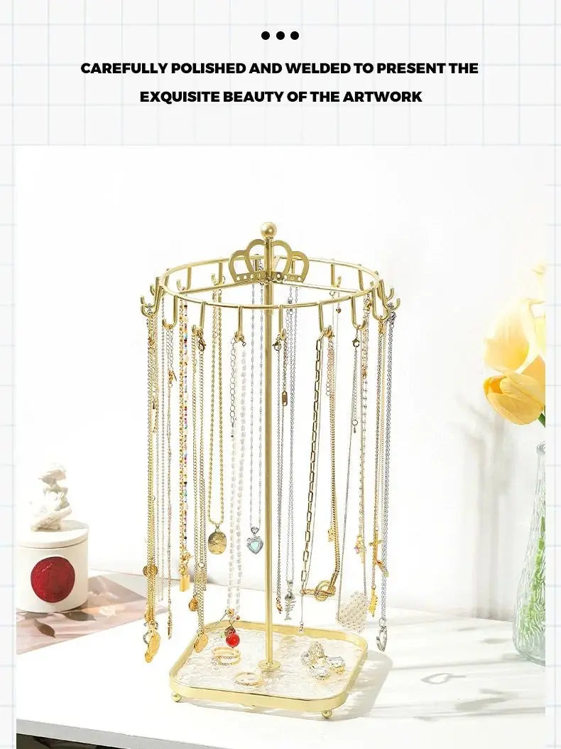 1 creative desktop acrylic base crown jewelry rack suitable for necklace pendants for easy organization and summarization